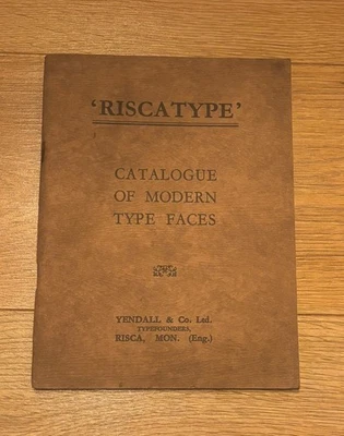  RISCATYPEMODERN  TYPEFACE  CATALOGUE  Yendall & co Typefounders 1950s? - Image 1 of 4