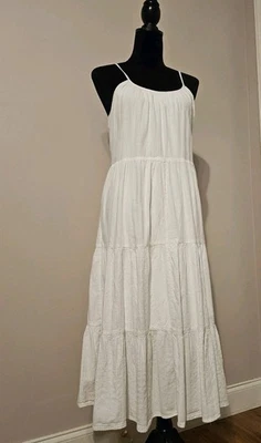 Precioso Vestido de Verano Express Blanco Sin Mangas Talla M Excelente Estado 99% Algodón Foto 1 de 4