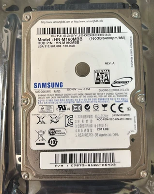 2.5" Samsung HN-M160MBB 160Gb 5400RPM 8MB cache SATA Hard Drive Tested - Image 1 of 4