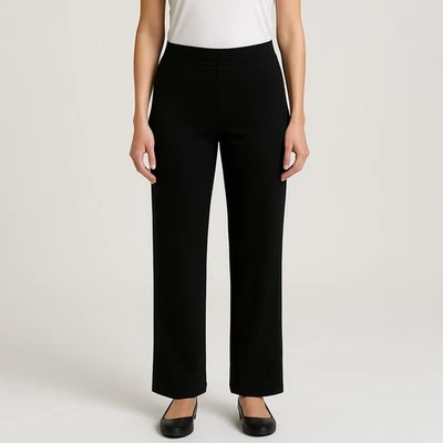 EILEEN FISHER Ponte Wide Leg Pants Charcoal Black Size XS - Image 1 of 4