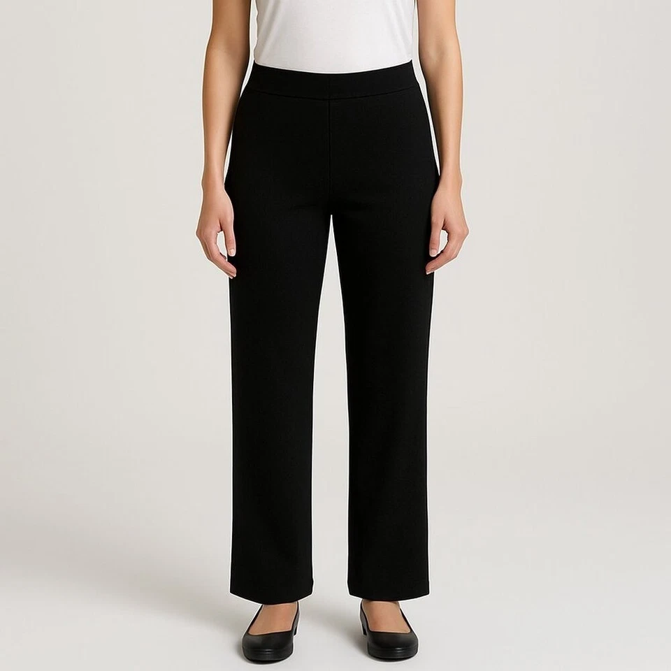 EILEEN FISHER Ponte Wide Leg Pants Charcoal Black Size XS - Image 1 of 4