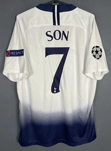 MENS TOTTENHAM HOTSPUR 2018/2019 SON #7 UEFA SOCCER FOOTBALL SHIRT JERSEY SIZE L - Picture 1 of 17