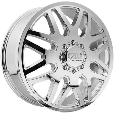 Cali Off-Road 9115D Invader Dually Front 24x8.25 8x6.5" Chrome Wheel Rim - Image 1 of 4