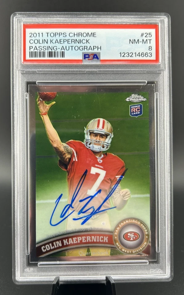 2011 Topps Chrome #25 COLIN KAEPERNICK Rookie RC AUTO PSA 8 - Image 1 of 2