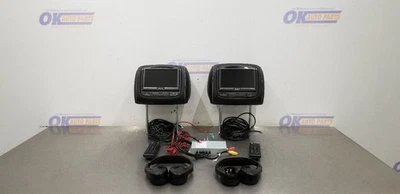 21 TOYOTA SEQUOIA ADVENT HEADREST WITH ENTERTAINMENT SCREENS FRONT SET BLACK - Image 1 of 4