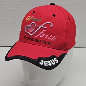 Cappello Donna di Fede Proverbi 31:30 Gesù Strapback Regolabile **Rosso Cristiano ✝️ - Foto 1 di 7