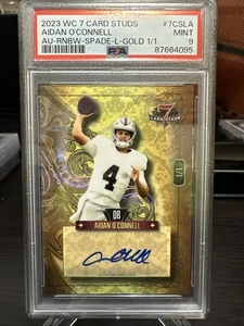 2023 WC 7 Card Studs Aiden O’Connell AU-RNBW- SPADE-L- GOLD 1/1 RC PSA 9  - Picture 1 of 11