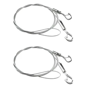 2-Pack Stainless Steel Wire Rope with Adjustable Hooks 6.5ft Length Hanging R... - Picture 1 of 6