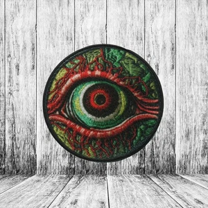 Zombie Eyeball Iron-on Applique Halloween, Apocalypse, Monster, Mutate Infected - Picture 1 of 10
