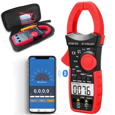BTMETER TRMS AC DC Zangen Multimeter Zangenamperemeter Stromzange 1000A 750V NCV - Bild 1 von 4