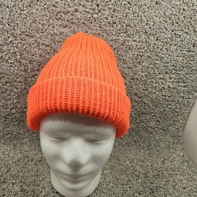 Sombrero Tejido Gorro Tobogán Toque Naranja Brillante Invierno Cálido Unisex Mediano Hecho a Mano Foto 1 de 4