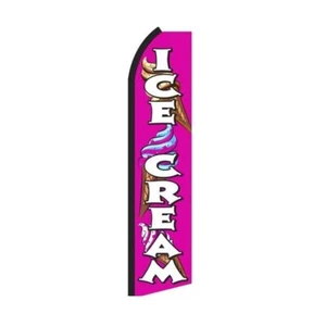 Bandera de plumas de aleteo rosa helado | 3 pies de ancho x 11,5 pies de alto - Imagen 1 de 3