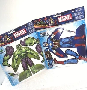 Marvel Gliders Hulk & Captain America New in Packages Toy fliers Cardboard - Picture 1 of 5