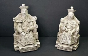 Antique Chinese Carved Stone Seated Qianlong Emperor Sculpture - Picture 1 of 19