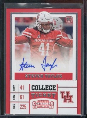 2017 Panini Contenders Draft Picks Football Card #249 Steven Taylor RC Auto  - Image 1 of 2