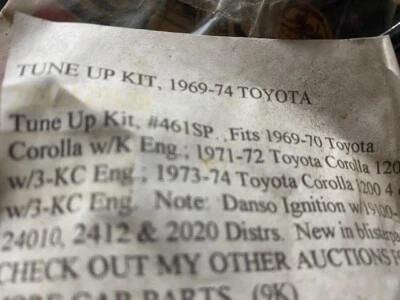 1969 1970 1971 1972 1973 1974 Toyota Corolla Danso kit de puesta a punto nuevo nunca usado Foto 1 de 2