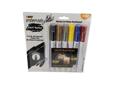 BIC 强度油漆标记 7 油性多种鲜艳颜色防水/防褪色 — 第 1/4 张图片