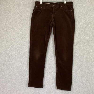 AG Adriano Goldschmied Jeans Womens 30 Brown Corduroy Stilt Cigarette Low Rise - Image 1 of 4