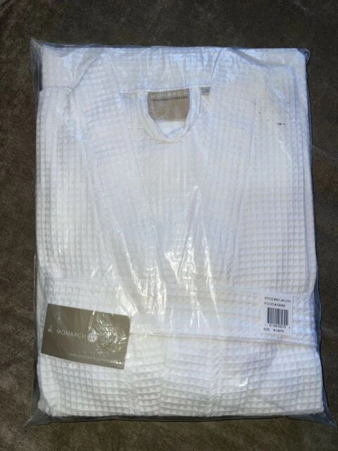 Monarch Specialties Square Waffle Spa Kimono Robe - White, Large