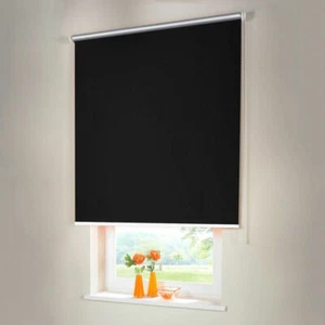 Verdunkelungsrollo Thermo Seitenzug Kettenzug Rollo - Höhe 200 cm schwarz - Bild 1 von 38