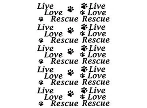Live Love Rescue 10 pcs 2 Inch Black Fused Glass Decals - Picture 1 of 1