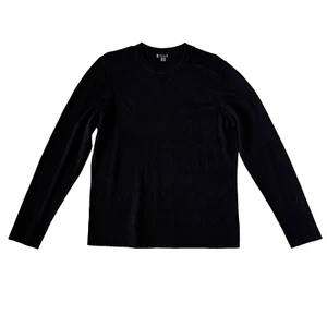 Smartwool Mens M Sparwood Crew Sweater Black Merino Wool Blend Pullover Neck - Picture 1 of 6