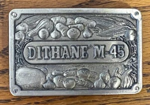 Koleaco DITHANE M-45 RD13102 Vintage 1970s AGRICULTURE Pewter BELT BUCKLE - Picture 1 of 3