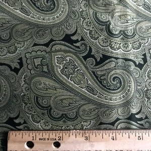 Marcus Brothers Text Paisley Print Fabric 43" x BTHY shades of green Faye Burgos - Picture 1 of 2