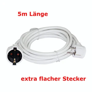 Verlängerung Kabel 5m weiß mit Flachstecker Verlängerungskabel Unitec (30865) - Bild 1 von 5