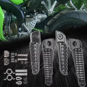 LH+RH clavija de pie delantera+trasera/paso pilón negro para Ninja ZXR/ZZR/ZRX/Z100 - Imagen 1 de 1
