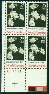 SCOTT # 2347 PLATE BLOCK, NORTH CAROLINA, MINT, OG, NH, GREAT PRICE! - Picture 1 of 1