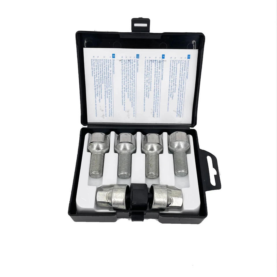 Kit bulloni Antifurto ruota per cerchi in lega Audi A3 A4 VW Golf Tiguan Seat - Immagine 1 di 1