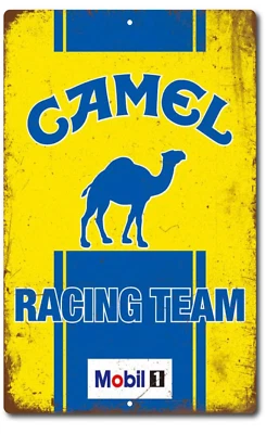 Camel Racing Mobile Oil Sign, Gas Station, Garage, Auto Shop, Retro Tin Sign - Image 1 of 4