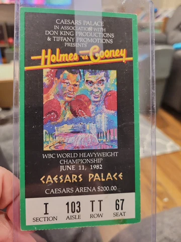 Gerry Cooney vs Larry Holmes Boxing Ticket Stub 6-11-1982 Caesars Palace WBC Cover