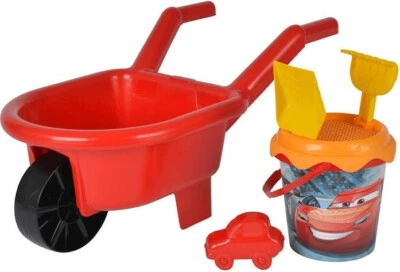 Sand Kinderschubkarre gefüllt "CARS" rot Eimergarnitur Sand Spielzeug NEU+OVP - Bild 1 von 2