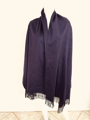 "Loro Piana 100 % puro 2X chal de cachemir bufanda púrpura oscuro amatista 30"" x 80""" Foto 1 de 4