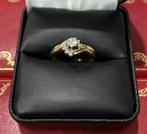 14k Yellow Gold Diamond SI1 Solitaire Wedding Jacket Enhancer Set Lot 2 Rings 5 - Picture 1 of 12