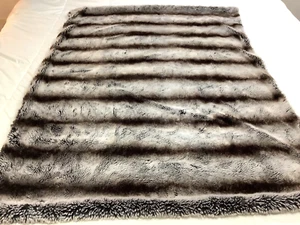 West Elm Faux Fur Ombré Mocha Multi Throw Blanket - Picture 1 of 5