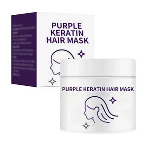 Detroitrain Purple Keratin Hair Mask, Keratin Hair Mask Deep Conditioning - Foto 1 di 12