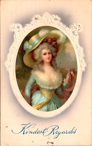 Vintage Postcard Colorful Portrait of Woman - Picture 1 of 2