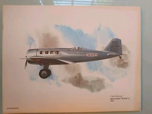Nixon Galloway Art Print United Airlines Collector Series 1981 Northrop Alpha 2 - Picture 1 of 6