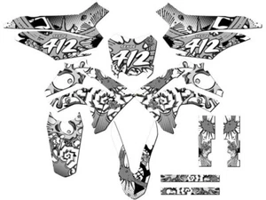 2013-2018 CRF 125 ZANY White Senge Graphics Kit Compatible with Honda - Picture 1 of 10