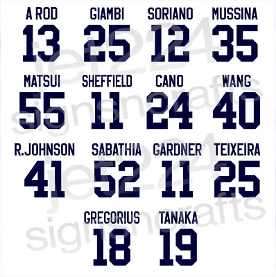 NY Yankees STICKER DECAL 2000's A-Rod Soriano Mussina Sabathia Gregorius - Image 1 of 4