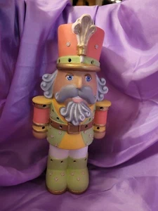 Lighted Pastel Ceramic Nutcracker - Picture 1 of 3