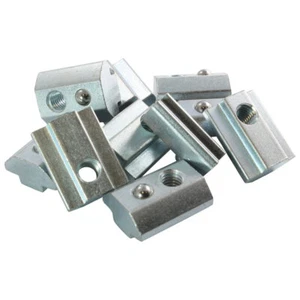 10x Nutenstein schwer Nut 8 - Typ I - mit Steg, Federkugel, Stahl verzinkt - Picture 1 of 9