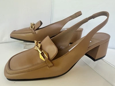 Novo Sapato Feminino Jimmy Choo Diamond Tilda Mocassim Slingback Tamanho 37.5 Bege Bomba - Imagem 1 de 4