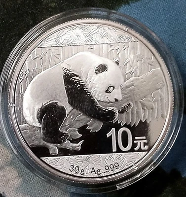 2016 10 Yuan Chinese Panda - 1 each - 1 oz (30g) - 999 Silver - BU In Capsule - Image 1 of 2