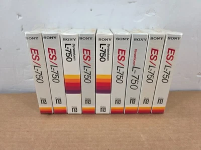 Lot of 9 Sony Dynamicron L-750 Betamax Video Cassette Tapes Beta - New & Sealed - Image 1 of 4