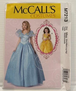 McCalls 7213 Princess Dress Costume Pattern Belle Live Action Cinderella 8-22 - Picture 1 of 11