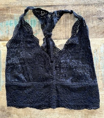 Bralette Gilly Hicks Hollister Racerback Negro Longline Encaje Talla S Foto 1 de 4